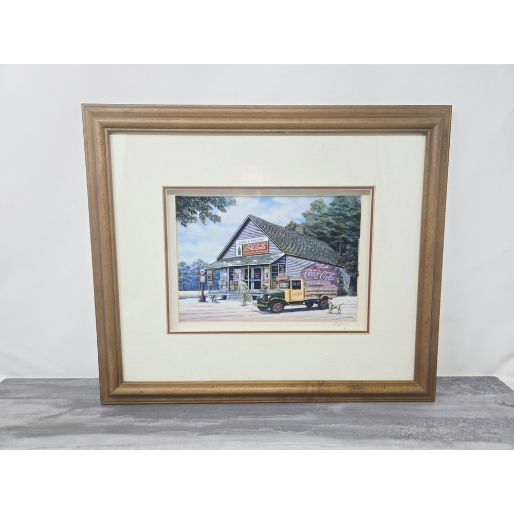 Special Ed. 1989 Coca-Cola Framed 3D Art Signed Pamela C. Renfroe Numbered 13x15